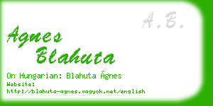 agnes blahuta business card
